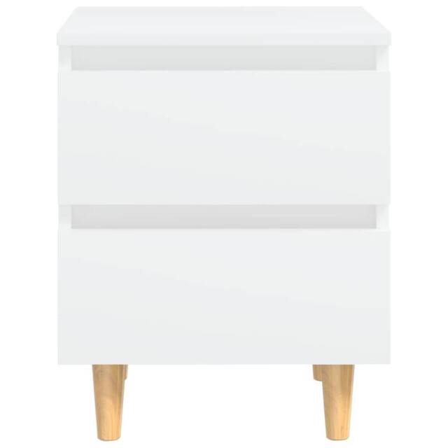 Berkfield Home Sturdy Bed Cabinet with Solid Pinewood Legs White 40x35x50 cm - Size: 40 x 35 x 50 cm - image 1