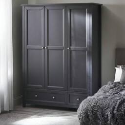Cheshire Premium Solace 3 Door Combination Wardrobe in Anthracite in Dark Grey - thumbnail 3
