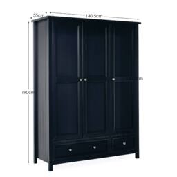 Cheshire Premium Solace 3 Door Combination Wardrobe in Anthracite in Dark Grey - thumbnail 5