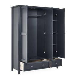 Cheshire Premium Solace 3 Door Combination Wardrobe in Anthracite in Dark Grey - thumbnail 2