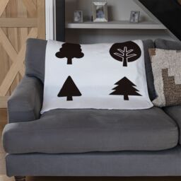 Benjamin Tate Design Tree Silhouette Illustrations Designer Blanket in Natural - Size: 120 cm x 150 cm - thumbnail 2