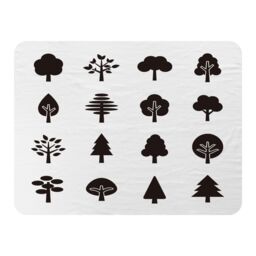 Benjamin Tate Design Tree Silhouette Illustrations Designer Blanket in Natural - Size: 120 cm x 150 cm - thumbnail 1