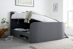 Time4sleep Onelife Seal Grey Upholstered TV Ottoman - Bed Frame - Size: Double - thumbnail 3