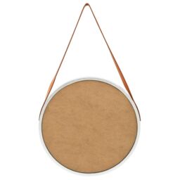 Berkfield Home Wall Mirror with Strap 50 cm Silver - thumbnail 5