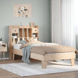 Berkfield Home Bed Frame without Mattress 100x200 cm Solid Wood Pine in Brown - thumbnail 1