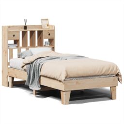 Berkfield Home Bed Frame without Mattress 100x200 cm Solid Wood Pine in Brown - thumbnail 2