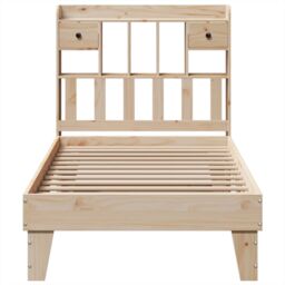 Berkfield Home Bed Frame without Mattress 100x200 cm Solid Wood Pine in Brown - thumbnail 4