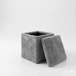 Snug City Teddy Soft Square Storage Box with Lid Elegant Organizer for Any Room in Silver - Size: Small - thumbnail 2