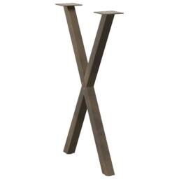 Berkfield Home Dining Table Legs X-Shaped 2 pcs Natural Steel 50x(72-73) cm Steel in Brown - thumbnail 4