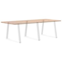 Berkfield Home Dining Table Legs V-Shape 3 pcs White 100x(72-73.3) cm Steel - thumbnail 8