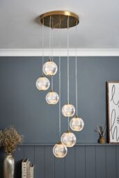 BHS Lighting Rimi Cluster Pendant Ceiling Light in Gold - thumbnail 4