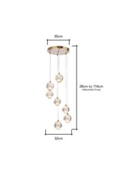 BHS Lighting Rimi Cluster Pendant Ceiling Light in Gold - thumbnail 5