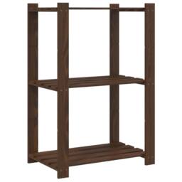 Berkfield Home 3-Tier Storage Rack Brown 60x38x90 cm Solid Wood Pine - Size: 60 x 38 x 90 cm