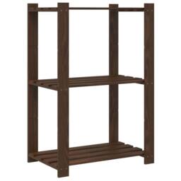 Berkfield Home 3-Tier Storage Rack Brown 60x38x90 cm Solid Wood Pine - Size: 60 x 38 x 90 cm - thumbnail 5
