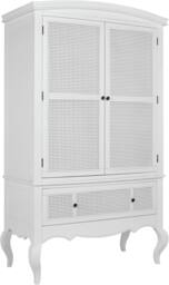 Statement Furniture Louis Large French Double Wardrobe with Rattan Cane Doors & Drawer in White - thumbnail 7