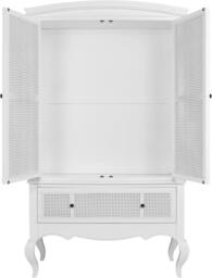 Statement Furniture Louis Large French Double Wardrobe with Rattan Cane Doors & Drawer in White - thumbnail 5