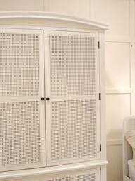 Statement Furniture Louis Large French Double Wardrobe with Rattan Cane Doors & Drawer in White - thumbnail 3