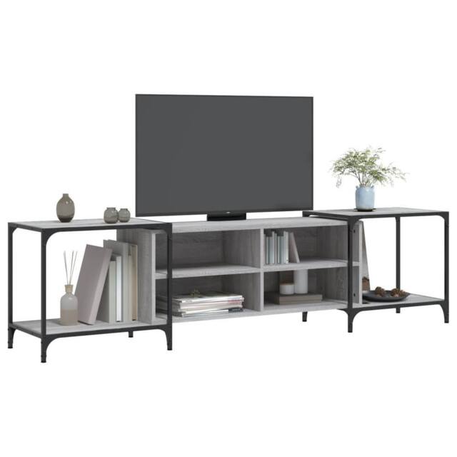 Berkfield Home TV Cabinet Grey Sonoma 203x37x50 cm Engineered Wood - Size: 203 x 37 x 50 cm - image 1