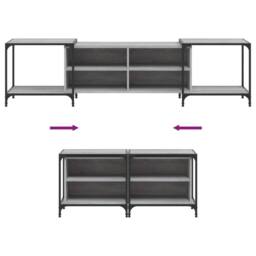 Berkfield Home TV Cabinet Grey Sonoma 203x37x50 cm Engineered Wood - Size: 203 x 37 x 50 cm - thumbnail 7