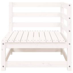 Berkfield Home Garden Sofa with Footstool 2-Seater White Solid Wood Pine - thumbnail 6