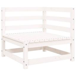 Berkfield Home Garden Sofa with Footstool 2-Seater White Solid Wood Pine - thumbnail 5