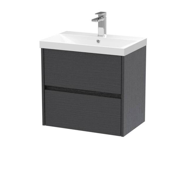 Balterley Chartley 2 Drawer Wall Hung Vanity Basin Unit, Graphite Grey, 600mm in Grey - image 1