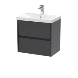 Balterley Chartley 2 Drawer Wall Hung Vanity Basin Unit, Graphite Grey, 600mm in Grey