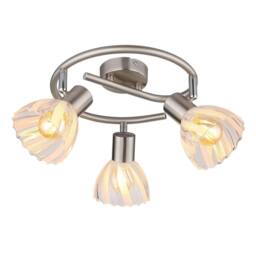 Netlighting Zachery Ceiling Spotlight Clusters Nickel Matt ed Glass Shade 3x E14 in Grey
