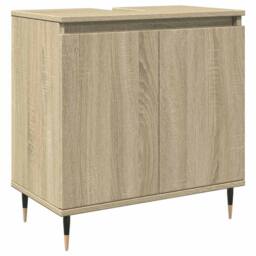 Berkfield Home Bathroom Cabinet Sonoma Oak 58x33x60 cm Engineered Wood in Light Tan - Size: 58 x 33 x 60 cm
