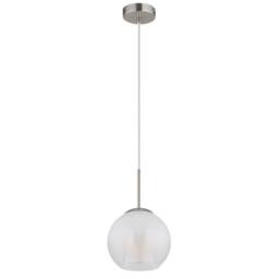 Netlighting Barry 20cm Dome Pendant Nickel Matt Ball Opal Glass Shade 1x E27 in Grey - thumbnail 2