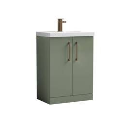 Balterley Contemporary Bathroom 2-Door Vanity Basin, Satin Green, 600mm in Green