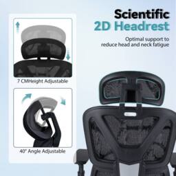 Costway Mesh Office Chair Adjustable Swivel Executive Computer Desk Chair in Black - thumbnail 5