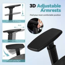 Costway Mesh Office Chair Adjustable Swivel Executive Computer Desk Chair in Black - thumbnail 6