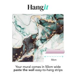 Superfresco Easy Agate Marble Teal & Gold Print To Order 3m x 2.8m Mural in Blue - thumbnail 3