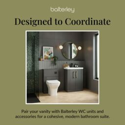 Balterley Floor Standing 2 Door Vanity Unit - Mid-Edge Basin 500mm, Satin Grey - thumbnail 7