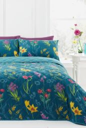 Dreams & Drapes 'Ingrid' Geo Print Foulard Duvet Cover Set in Teal - Size: King - thumbnail 4