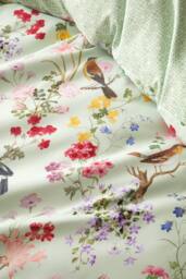 RHS x Catherine Lansfield 'Birds In Bloom' So Soft Duvet Cover Set in Green - Size: King - thumbnail 5