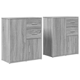 Berkfield Home Sideboards 2 pcs Grey Sonoma 60x31x70 cm Engineered Wood - Size: 60 x 31 x 70 cm - thumbnail 2