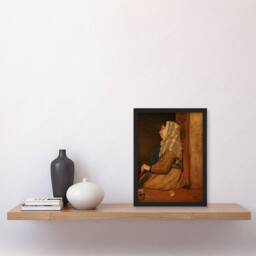 Artery8 Edgar Degas Framed Wall Art Print A Roman Beggar Woman Portrait in Brown - Size: A4 - thumbnail 2