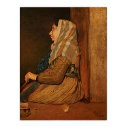 Artery8 Edgar Degas Framed Wall Art Print A Roman Beggar Woman Portrait in Brown - Size: A4 - thumbnail 3