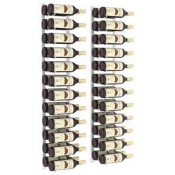 Berkfield Home Wall Mounted Wine Rack for 24 Bottles 2 pcs White Iron - thumbnail 3