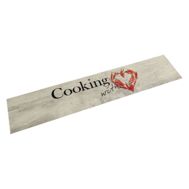 Berkfield Home Kitchen Rug Washable Peper Cooking 60x300 cm Velvet in Grey - image 1