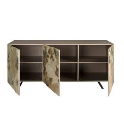 Angel Cerda Model Metallic Taupe Sideboard 180x50x80 cm, 3 Doors in Light Brown - Size: 180 x 50 x 80 cm - thumbnail 5