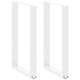 Berkfield Home Coffee Table Legs U-Shaped 2 pcs White 60x(90-91) cm Steel - thumbnail 1