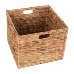Red Hamper Water Hyacinth Water Hyacinth Square Storage Basket in Brown - Size: Small - thumbnail 3