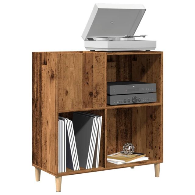Berkfield Home Record Cabinet Old Wood 84.5x38x89 cm Engineered Wood in Brown - image 1