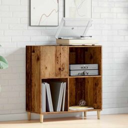 Berkfield Home Record Cabinet Old Wood 84.5x38x89 cm Engineered Wood in Brown - thumbnail 3