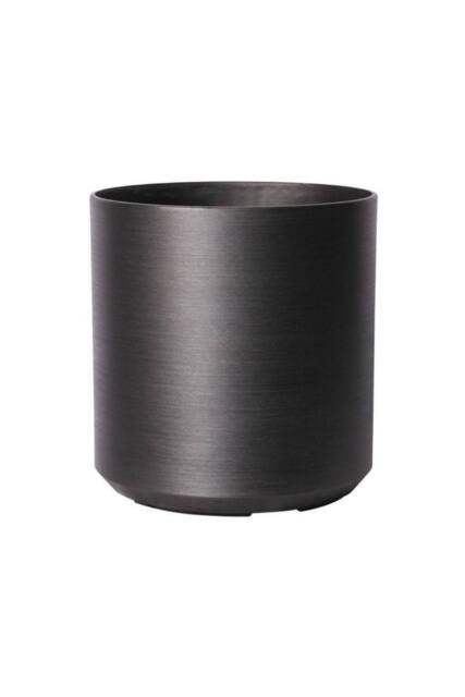 KDMD Dark Grey Metallic Look Cylinder Planter 21.5cm - image 1