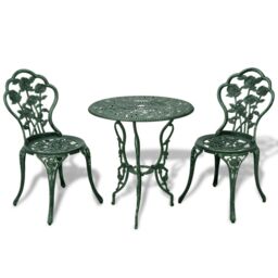 Berkfield Home 3 Piece Bistro Set Cast Aluminium Green