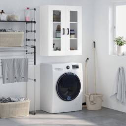 Berkfield Home Wall Mounted Cabinet White 69.5x34x90 cm - thumbnail 2